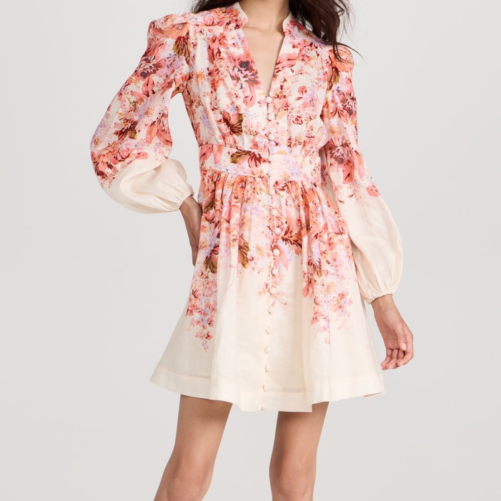 Zimmermann Devi Plunge Mini Dress AU 3. US Size 10 BNWT